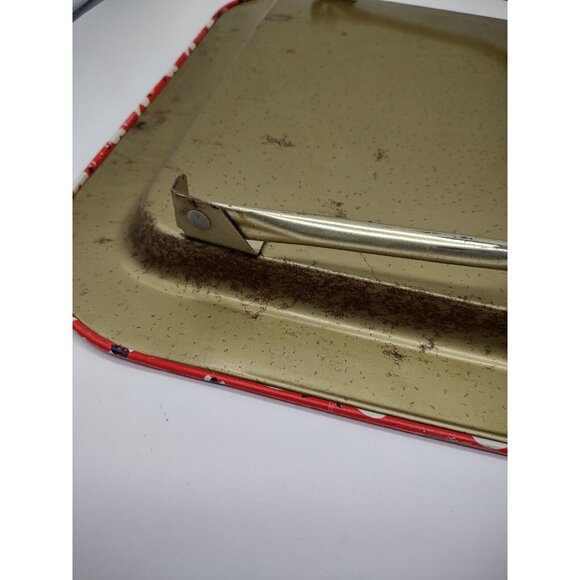 Vintage Denim Blue Jeans Red Bandana Rectangular Folding Metal Tin TV Tray, READ - Picture 13 of 16